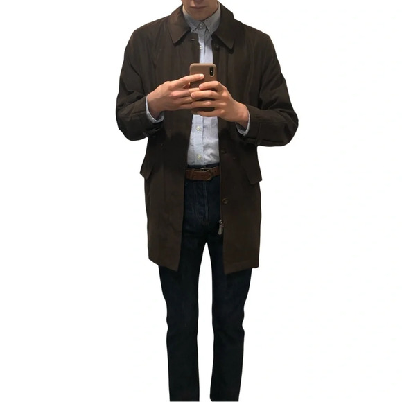 Vintage London Fog Brown Lined Trench  Coat with Collar Men’s Size Small - Picture 6 of 16